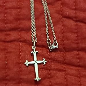 Retired Flueree Cross pendant/18 in Fine Spiga Cha